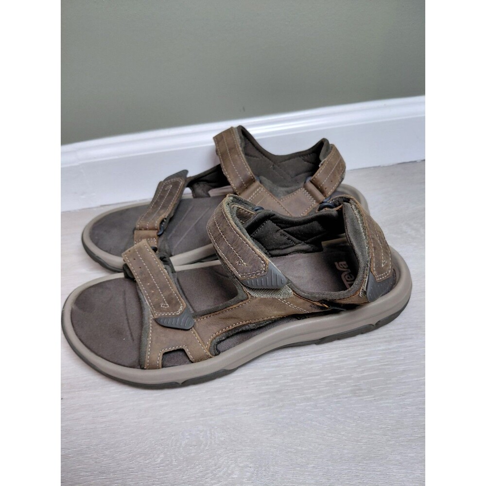 TEVA Langdon Hiking Sandal Walnut brown Leather Men Size 12